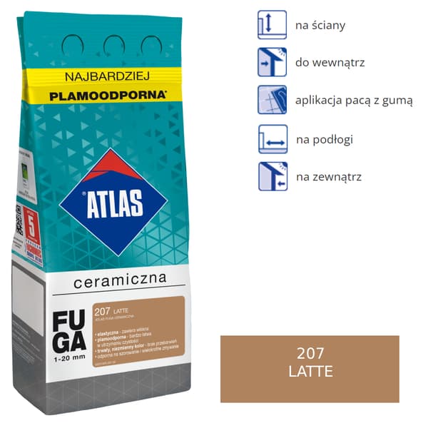 ATLAS CERAMIC GROUT - 207 latte 5kg