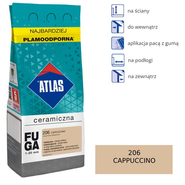 ATLAS CERAMIC GROUT - 206 cappuccino 5 kg