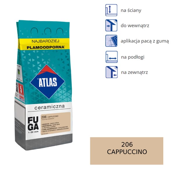 ATLAS CERAMIC GROUT - 206 cappuccino 2 kg