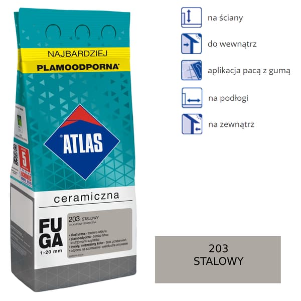 ATLAS CERAMIC GROUT - 203 stål 5kg