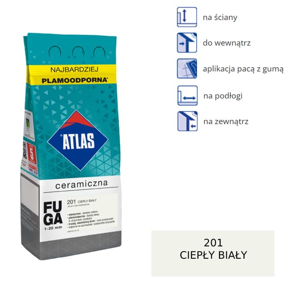 ATLAS CERAMIC GROUT - 201 varmvit 2kg