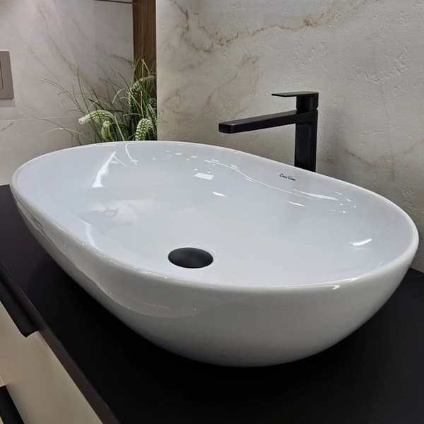 Bordvask 60x42 cm hvidglans oval Florence DESSI HOME