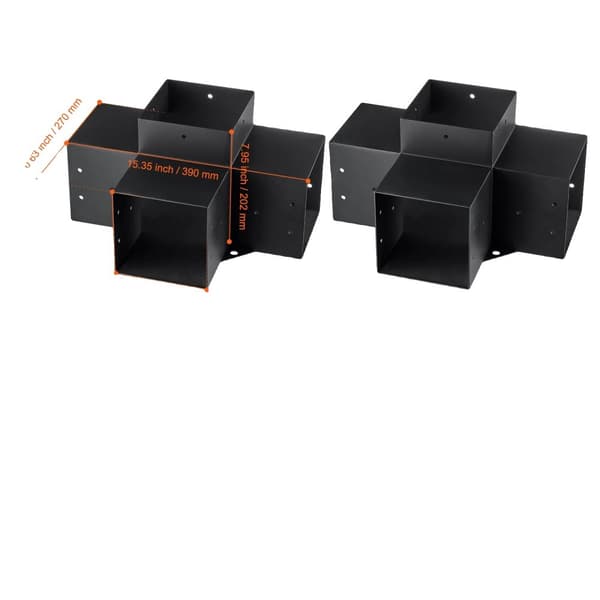 VEVOR Pergola Fäste Kit, Hållbar Stål Konstruktion, Enkel Solskyddsinstallation,2 st 6x6tum