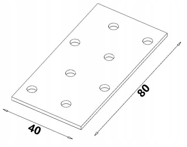 Perforeret plade PP01 40x80x2,0 (1)