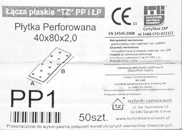 Perforeret plade PP01 40x80x2,0 (1)