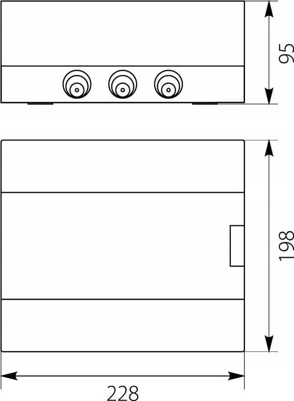Overflademonteret fordelerboks SRn-8 (N+PE) IP40