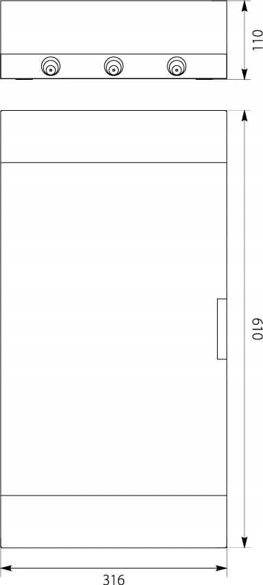 Påbygningsmonteret fordelerskab SRn-36 (3x12) (N+PE) IP40
