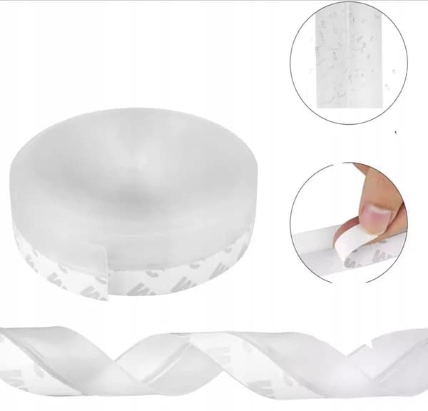 Fönster- och dörrtätning - transparent silikontejp, isolering