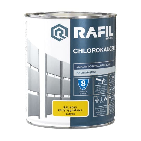 RAFIL Kloreret gummi signalgul glans RAL1003 0,75L