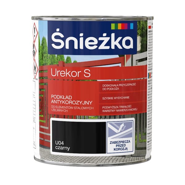 Śnieżka Korroosionestopohjamaali Urekor S musta 0,8L