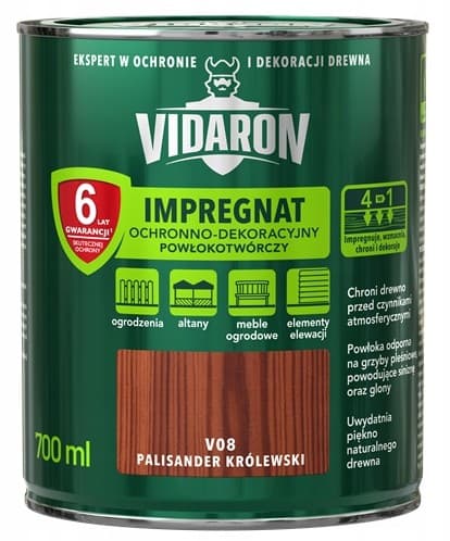 VIDARON SKYDDANDE OCH DEKORATIV IMPREGNERINGSBELÄGGNING ROYAL ROSEWOOD V08 0,7L