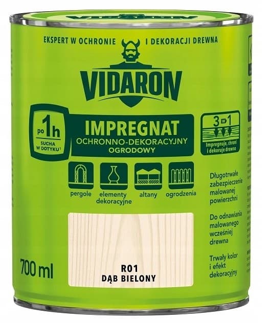 VIDARON TRÄDGÅRDSIMPREGNERING BLEKT EK R01 0,7L
