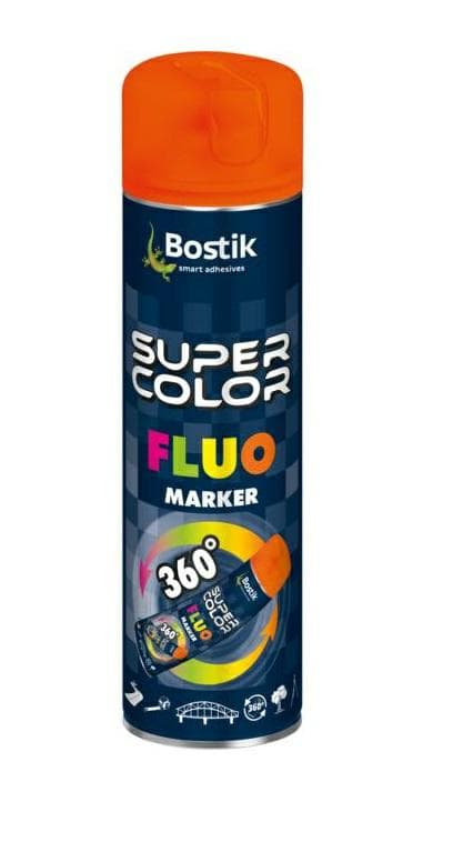 BOSTIK SPRAY SUPER COLOR 500ml FLUO MARKER 360 ORANGE