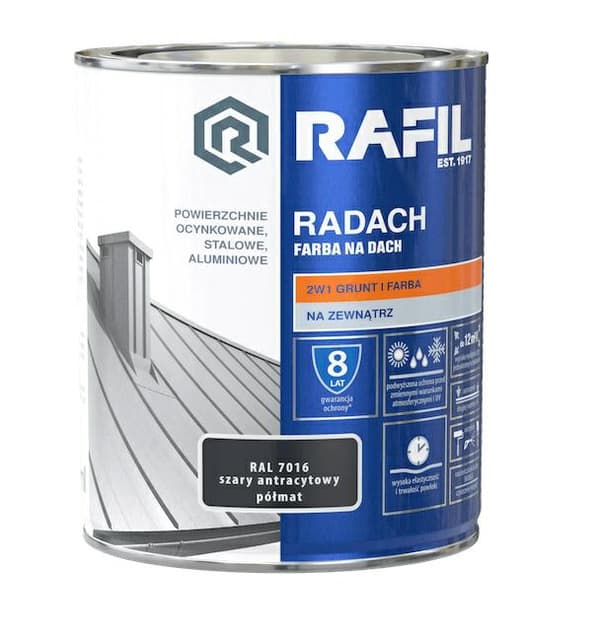 RAFIL Radach tagmaling antracit halvmat 0,75L