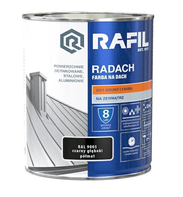 RAFIL Radach -kattomaali musta, syvän puolihimmeä 0,75 l