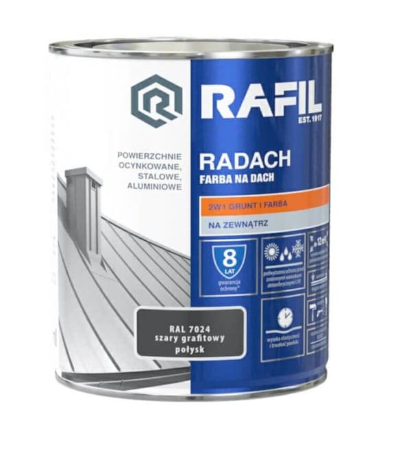 RAFIL Radach tagmaling grafitgrå glans 0,75L