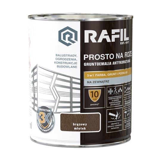 RAFIL Suoraan ruosteenruskeaksi vasara 0,75 l