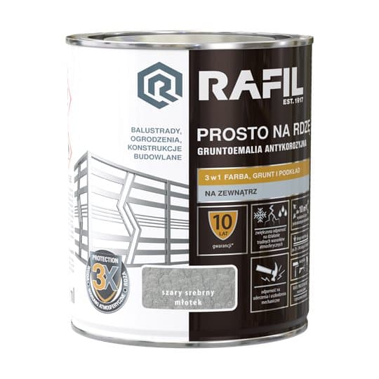 RAFIL Rustfri grå sølvhammer 0,75 l