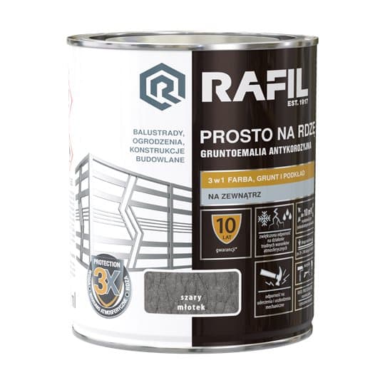 RAFIL Suoraan ruosteenharmaaksi vasara 0,75 l