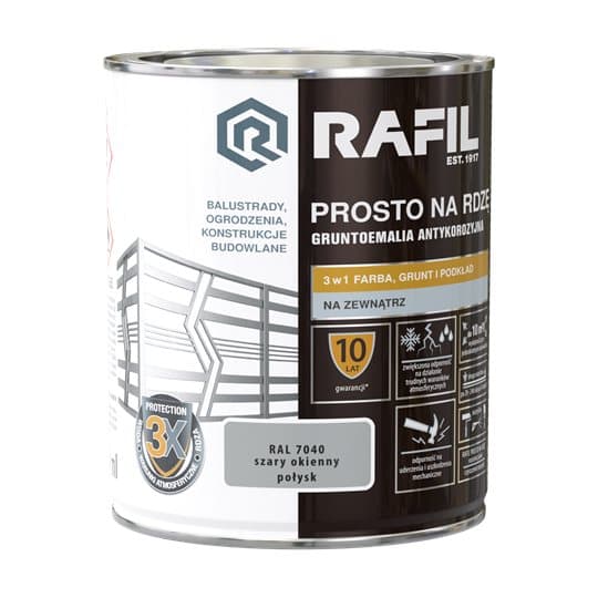 RAFIL Direkt till rostgrå fönsterblank RAL7040 0,75l