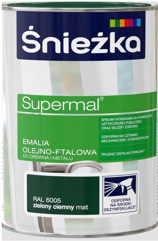 Śnieżka Supermal mørkegrøn mat 6005 0,8l