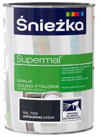 Śnieżka Supermal antrasiittikiilto 7016 0,8l