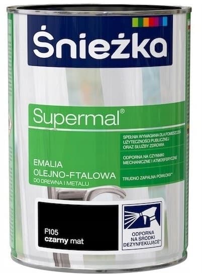 ŚNIEŻKA Supermal svart matt 9005 0,8l
