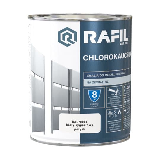 RAFIL Kloorikumi, signaalinvalkoinen, kiiltävä RAL9003, 0,75 l