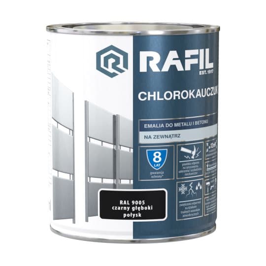 RAFIL Kloorikumi, syväkiiltävä musta RAL9005 0,75 l
