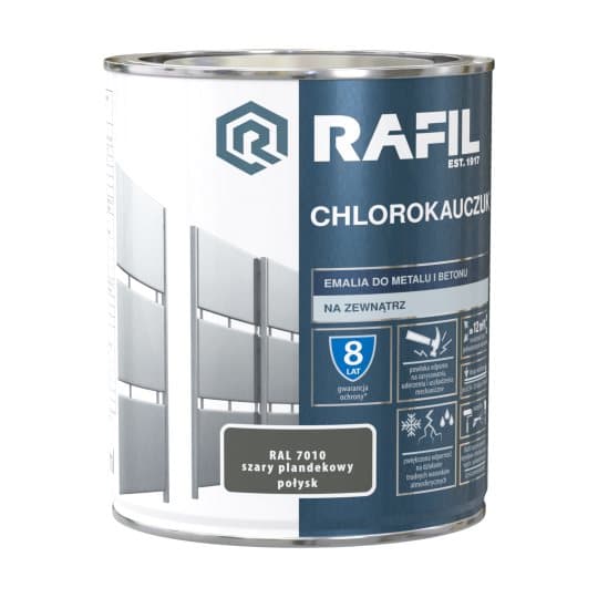 RAFIL Kloorikumi harmaa pressu kiiltävä RAL7010 0,75 l