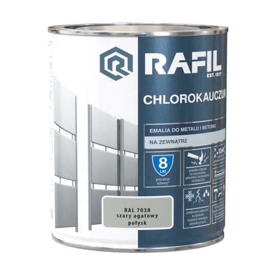 RAFIL Kloorikumi akaattiharmaa kiiltävä RAL7038 0,75 l