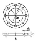 Miniatyrbillede 2 af 2: Stålflange PN16 - 63 DN50