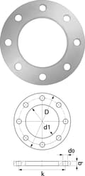 Miniatyrbillede 1 af 2: Stålflange PN16 - 63 DN50