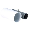Miniatyrbillede 1 af 3: Lige koncentrisk skorstensrør PP-AL L250mm DN80/125mm med pakning [EPDM] ONLINE