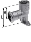 Miniatyrbillede 1 af 4: Vægbøjning med ører GW Inox - 18 Rp1/2"" L = 63 mm
