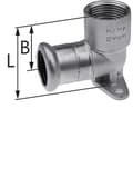 Miniatyrbillede 1 af 4: Vægbøjning med ører GW Inox - 18 Rp1/2"" L = 44 mm