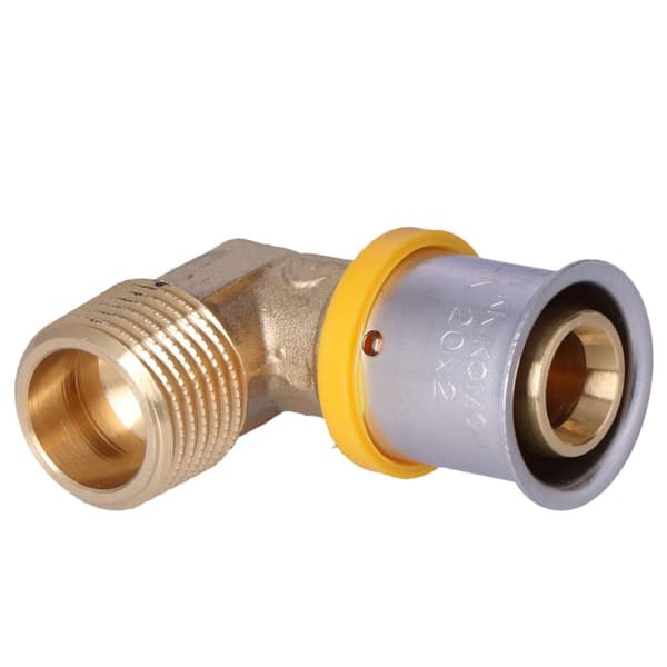 Albue 90° messing GZ ultraPRESS - 20 R1/2""
