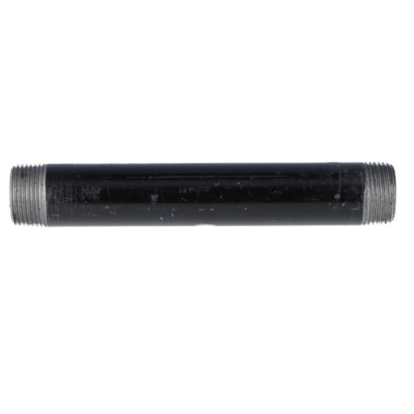 Sort stålriffel 1/2" længde 0,20 m dobbeltgevind