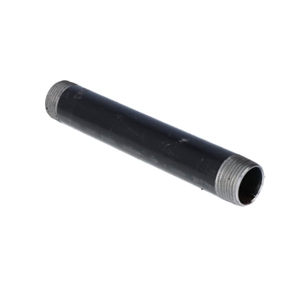 Sort stålriffel 1/2" længde 0,20 m dobbeltgevind