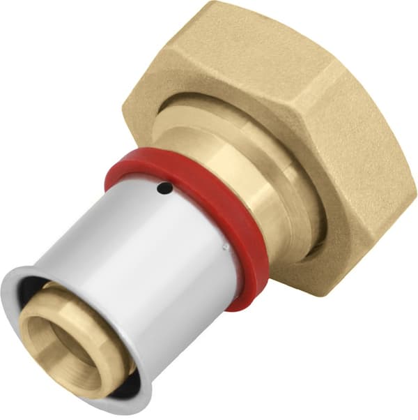 Messinkinen puoliruuviliitin tasotiivisteellä GW ultraPRESS - 25 G1""