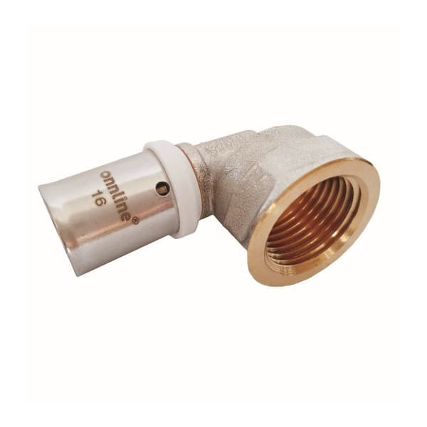Kulmaliitin 90 astetta puristettu GW 16mm x 3/4 ONNLINE