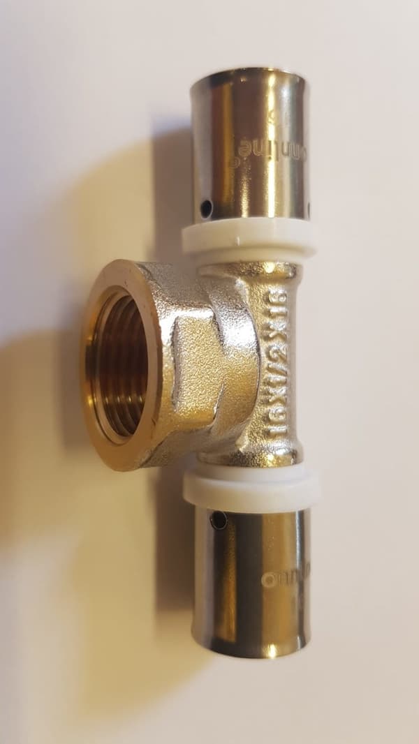 Puristettu T-liitin GW 50mm x 1 1/2 ONNLINE