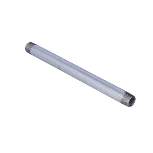 Galvaniseret stål 1/2" lang 0,25 m dobbeltgevind