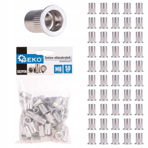M8 ALUMINIUM NITMUTTRARSET 50 DELAR