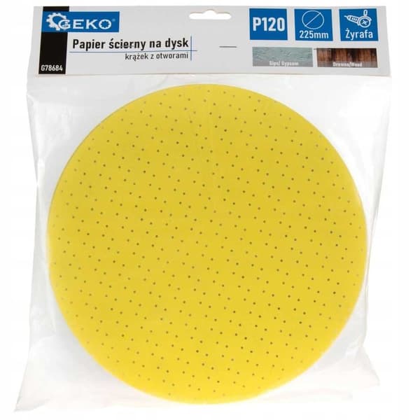 Sandpapir til skive - skive med huller 225 mm P120 /giraf/ (10/100/500)