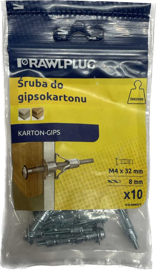 RAWLPLUGG GIPSSKIVSKRUV M4 32MM 10 ST.