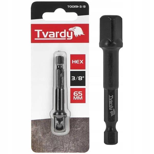 Sekskantet slagadapter 3/8"" 65mm TVARDY