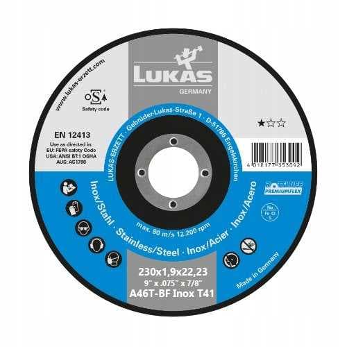METALSKÆRESKIVE 230 x 1,9 mm INOX LUKAS