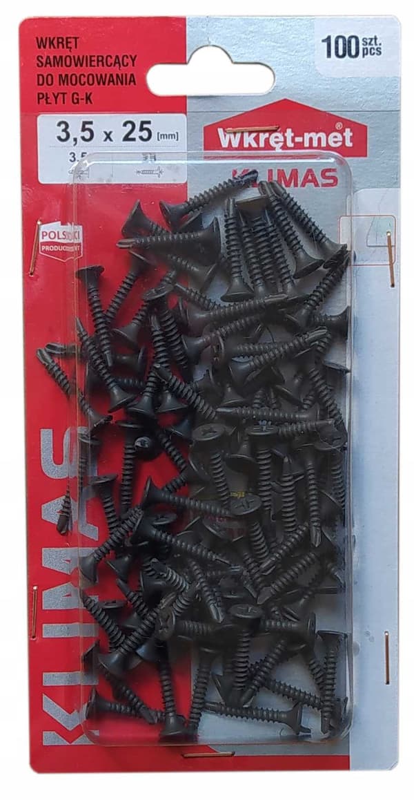 BLISTER SELVBORENDE SKRUE.FOSFAT. 3,5X25 100 stk.