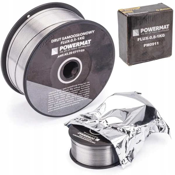 Selvbeskyttende svejsetrådflusmiddel 0,8 mm 1 kg FCAW POWERMAT